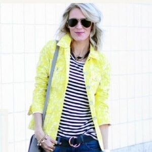 CAbi Yellow and White Field Jacket, Burton Up, Style 5160, size XS